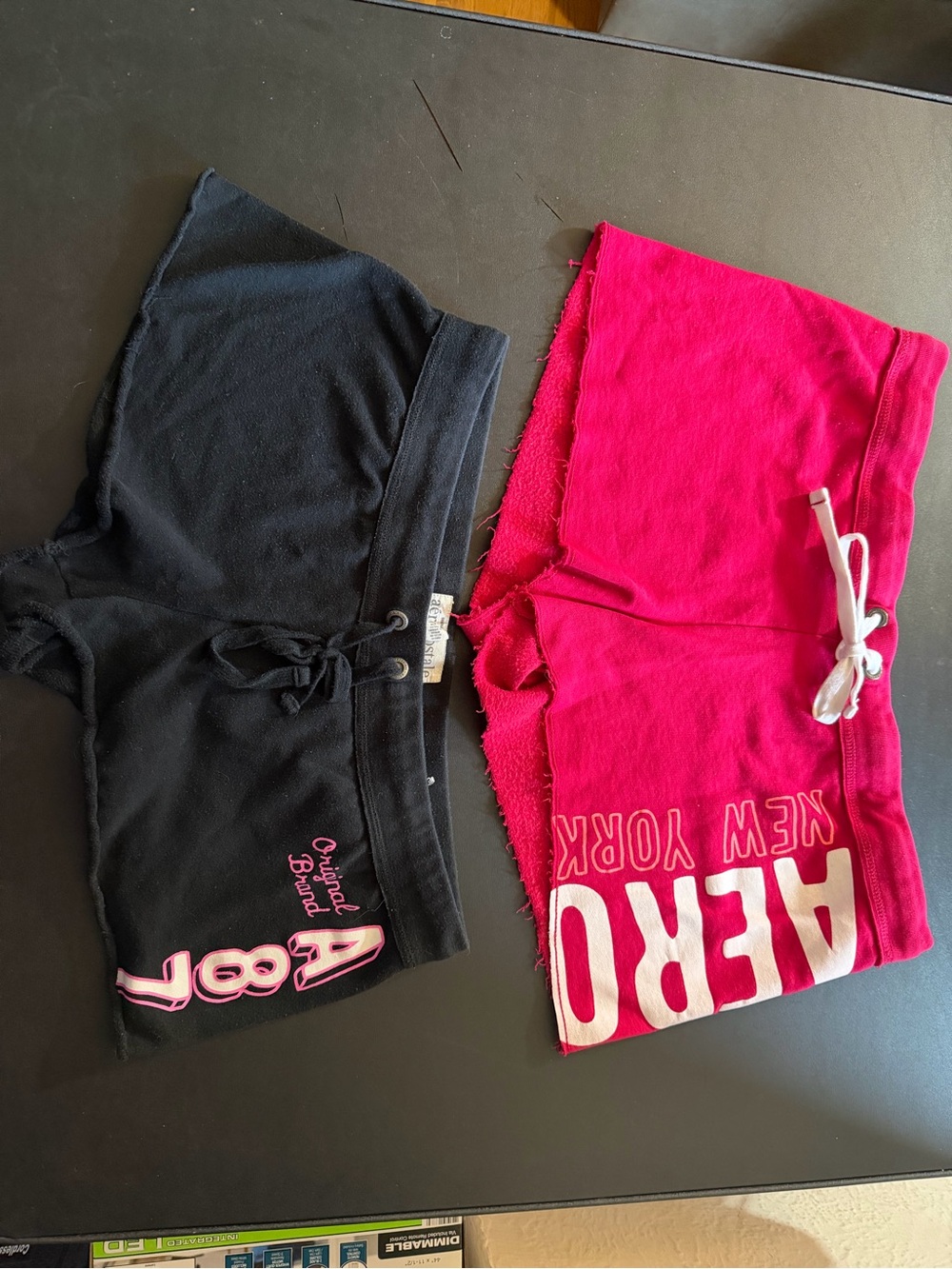Y2K Aeropostale Pink and Black junior’s Casual Drawstring Shorts